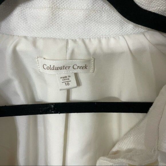 Coldwater creek jacket womens ivory embroidered floral jacket size 10 - Picture 6 of 11